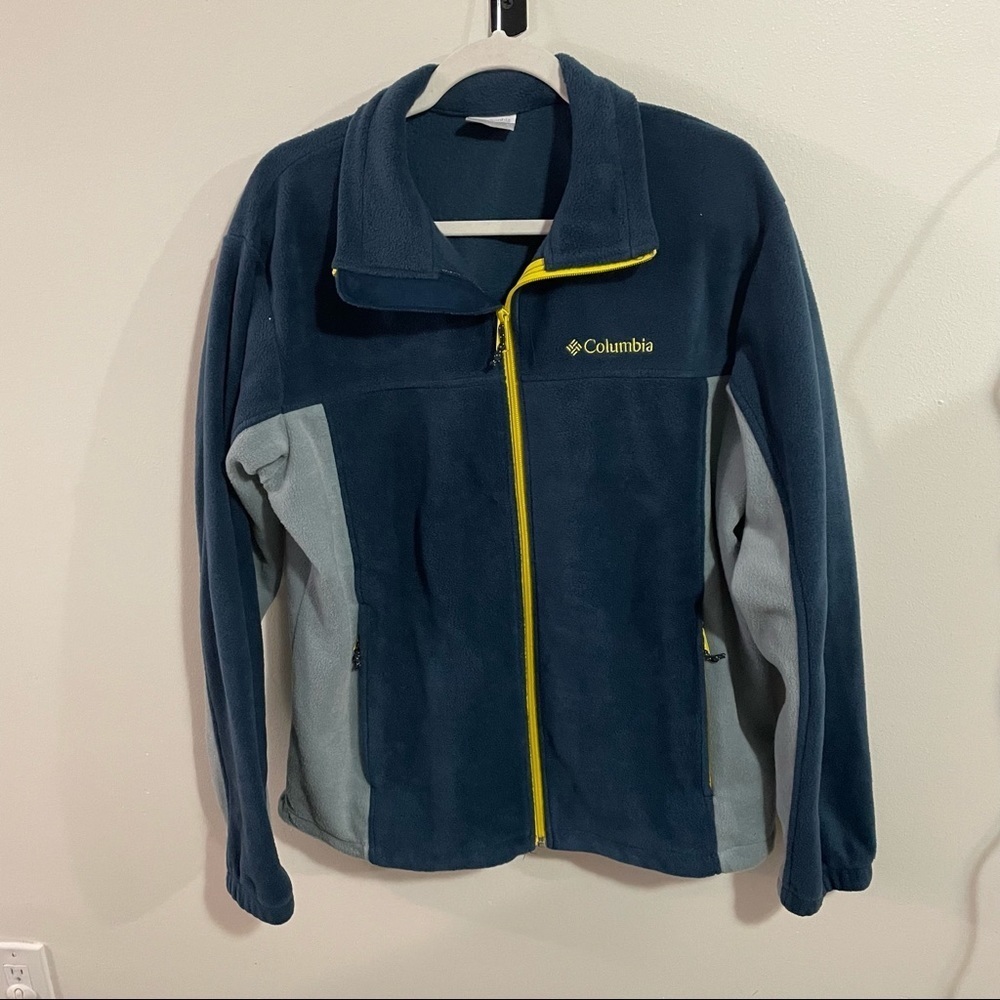 Columbia Fleece Color Block Fall Winter jacket zip up Size L